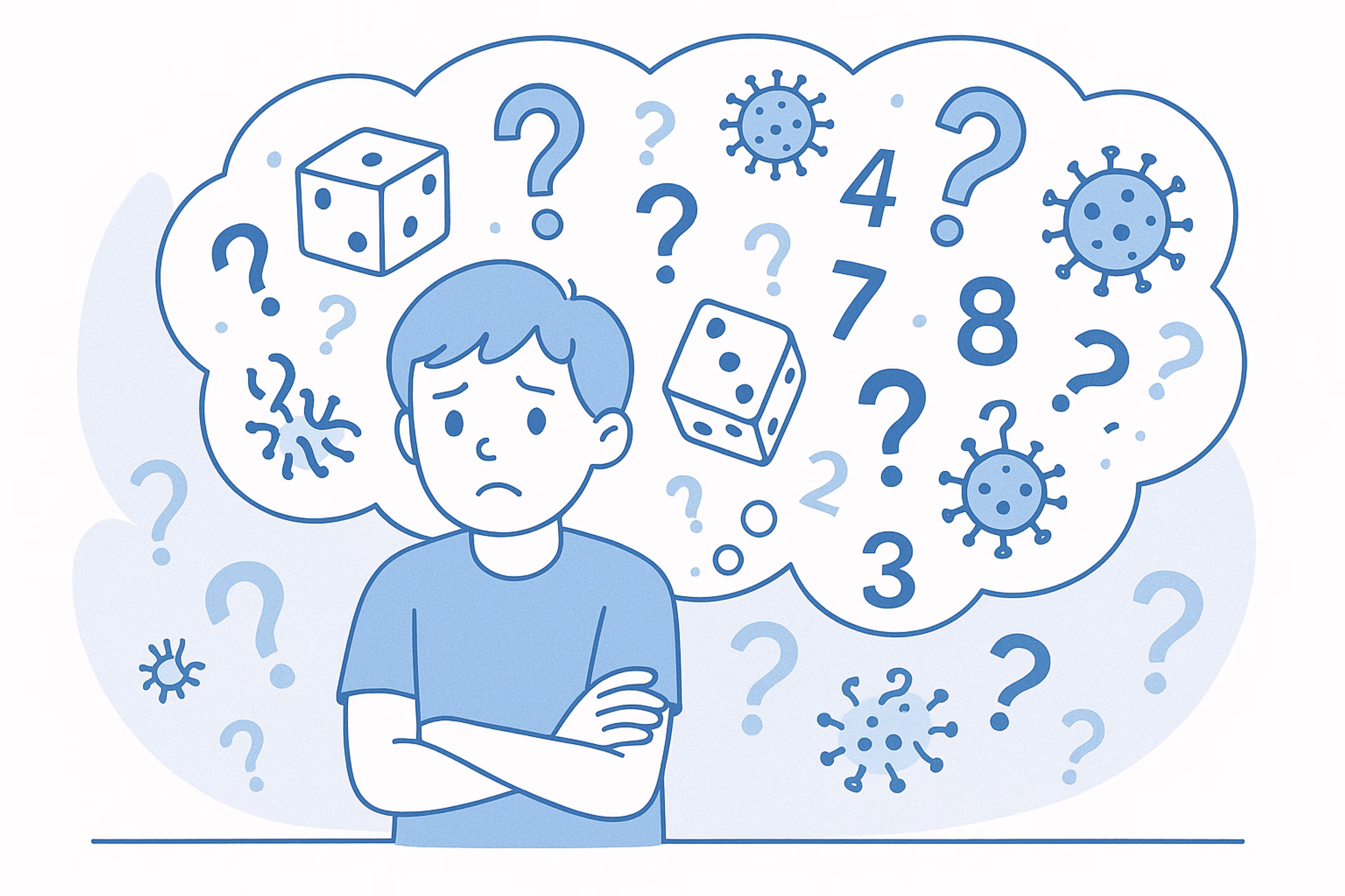 Imagen de articulo sobre el Trastorno Obsesivo Compulsivo, que se titula La aleatoriedad de los pensamientos. Cuya descripción es Por qué es irracional preocuparse por lo que uno piensa, y la analogía de la ruleta