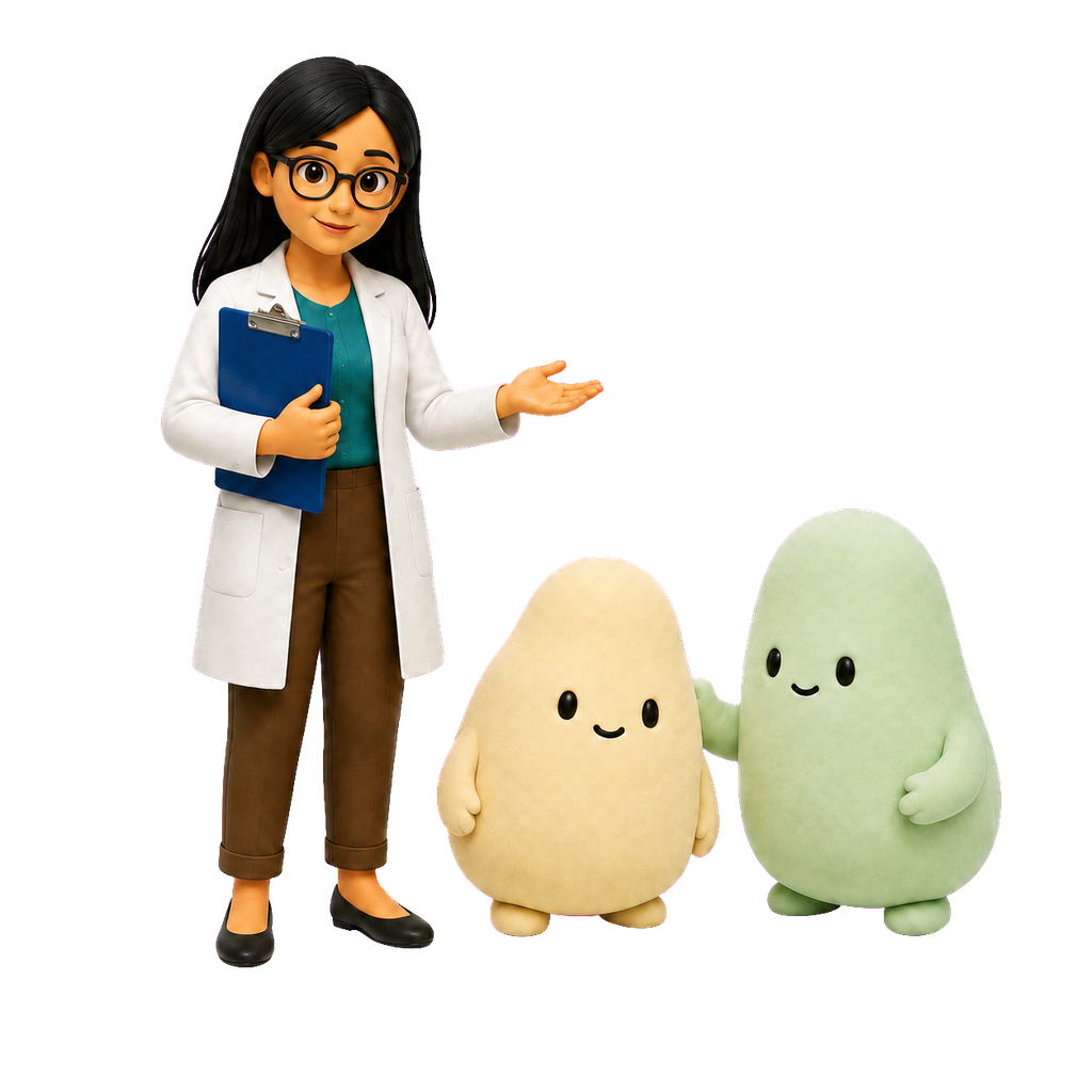 Psicóloga 3D acompaña a las mascotas crema y verde