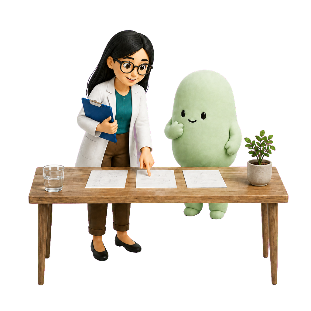 Psicóloga y mascota verde organizan antecedentes para distinguir distintas explicaciones.